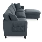 Splash 107.87" Sectional Sofa with Removable Cushions and Ottoman