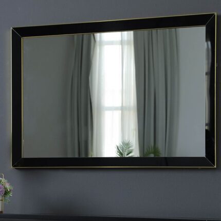 Splash Ebony Black Wall Mirror (99x69cm)