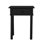 Kivona 1-Drawer Black Bedside Table