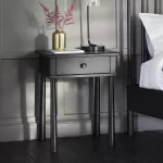 Kivona 1-Drawer Black Bedside Table