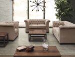 Splash 3-Piece Chesterfield Fabric Sofa Set