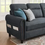 Splash 4-Seater L-Shaped Reversible Sectional Sofa with Storage Ottoman