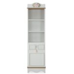 Kivona Laura 3-Shelf Bookshelf with Doorcase in White
