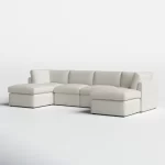 Splash Annai 129" Wide Reversible Modular Corner Sectional with Ottoman
