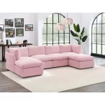Splash Annai 129" Wide Reversible Modular Corner Sectional with Ottoman