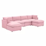 Splash Annai 129" Wide Reversible Modular Corner Sectional with Ottoman