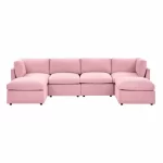 Splash Annai 129" Wide Reversible Modular Corner Sectional with Ottoman