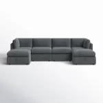 Splash Annai 129" Wide Reversible Modular Corner Sectional with Ottoman