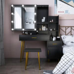 Kivona Dressing Table Set with Drawers and Mirror