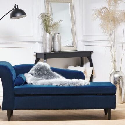 Classic Velvet Chaise Lounge with Storage