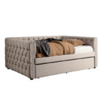 Elegant Ivory Twin Daybed with Trundle