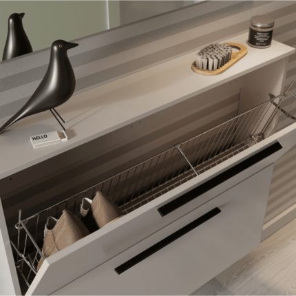 Kivona Modern Avery 3-Door Shoe Cabinet