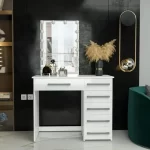Splash Modern Lighted Makeup Table with Mirror