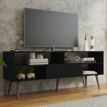 Kivona Modern TV Unit with 1 Door & 4 Shelves