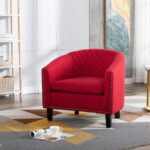 Splash Nailhead Linen Upholstered Accent Armchair