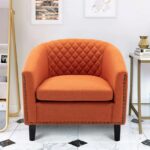 Splash Nailhead Linen Upholstered Accent Armchair