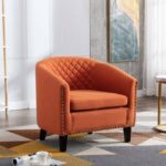 Splash Nailhead Linen Upholstered Accent Armchair