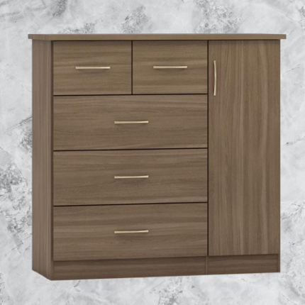 Kivona Compact Wardrobe with 5 Drawers