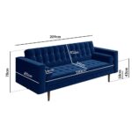 Kivona Mid-Century Grey Velvet Sofa Set