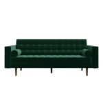 Kivona Mid-Century Grey Velvet Sofa Set