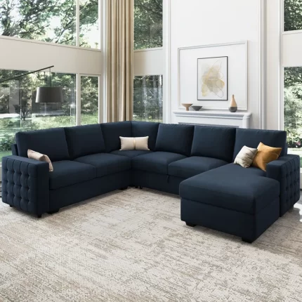 Splash U-Shaped Sleeper Sectional Sofa with Storage Chaise