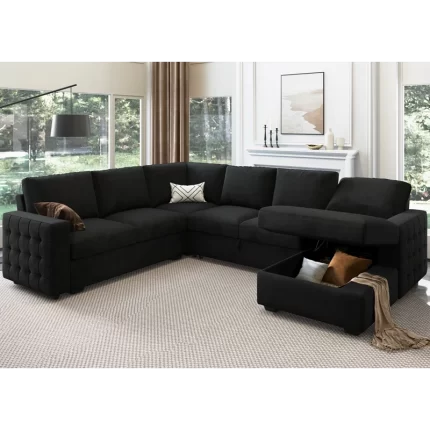 Splash U-Shaped Sleeper Sectional Sofa with Storage Chaise
