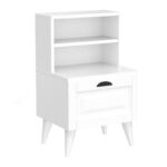 Kivona Unique Design Nightstand with Open Shelves