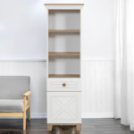 Kivona Atlas Bookcase in Ivory & Oak