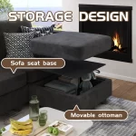 Splash Upholstered Chenille Sofa with USB Charger and Storage