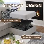 Splash Upholstered Chenille Sofa with USB Charger and Storage