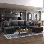 Splash Upholstered Chenille Sofa with USB Charger and Storage