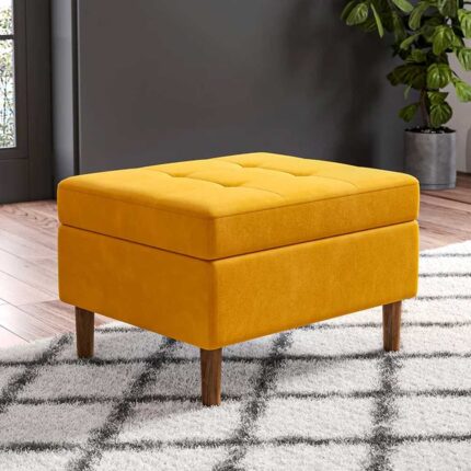 Kivona Modern Rectangle Storage Ottoman Bench