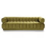 Kivona Vertical Channel Design Quebec Velvet Upholstered Sofa