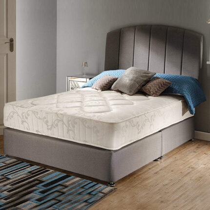 Modern Upholstered Bed with 5-Line Headboard