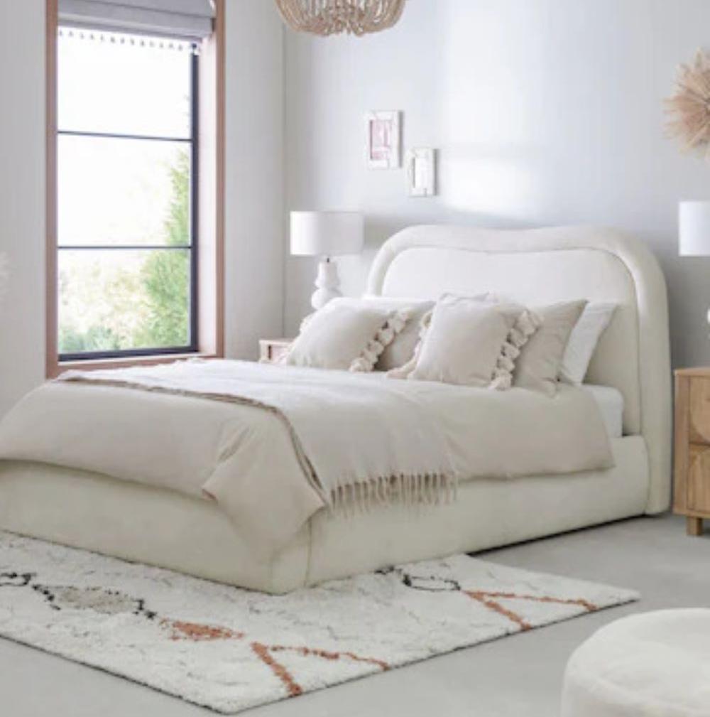 Splash Otis Boucle Luxe Ottoman Bed with Natural Oyster Upholstery and Storage Splash Otis Boucle Luxe Ottoman Bed with Natural Oyster Upholstery and Storage