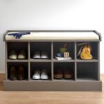 Kivona Kempton 8-Pair Shoe Cabinet Bench