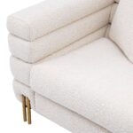 Kivona York Cream Boucle Sofa with Brushed Brass Accents