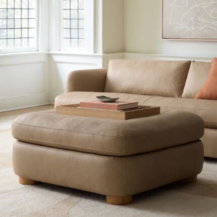 Kivona Luxe Leather Ottoman