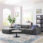 Kivona Stylish Fabric Upholstered 4-Piece Sectional Sofa