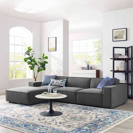 Kivona Stylish Fabric Upholstered 4-Piece Sectional Sofa