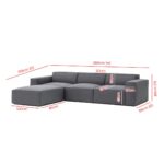 Kivona Stylish Fabric Upholstered 4-Piece Sectional Sofa