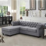 Kivona Fabric-Upholstered Alderwood Sectional Sofa