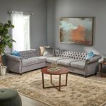 Kivona 6-Seater Sofa with Fabric Tufted Upholstery