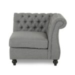 Kivona 6-Seater Sofa with Fabric Tufted Upholstery