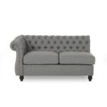 Kivona 6-Seater Sofa with Fabric Tufted Upholstery