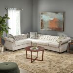 Kivona 6-Seater Sofa with Fabric Tufted Upholstery
