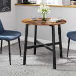 Kivona Small Brillion Round Dining Table with Steel Legs