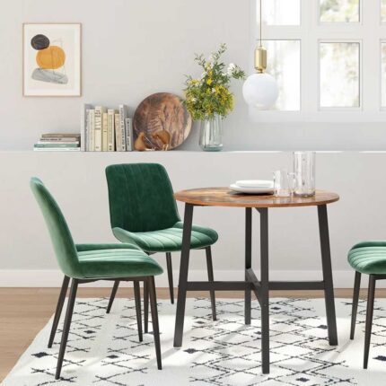 Kivona Small Brillion Round Dining Table with Steel Legs