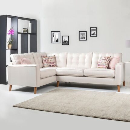 Kivona Caenada White L-Shaped Sectional Sofa