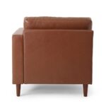 Kivona Sleek Leather Sofa with Attached Chaise